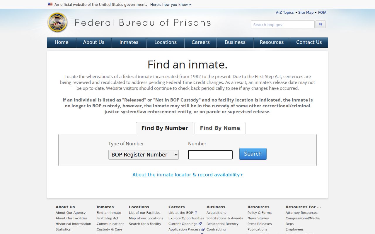 Federal locator for a Westchester County arrest followed by federal custody