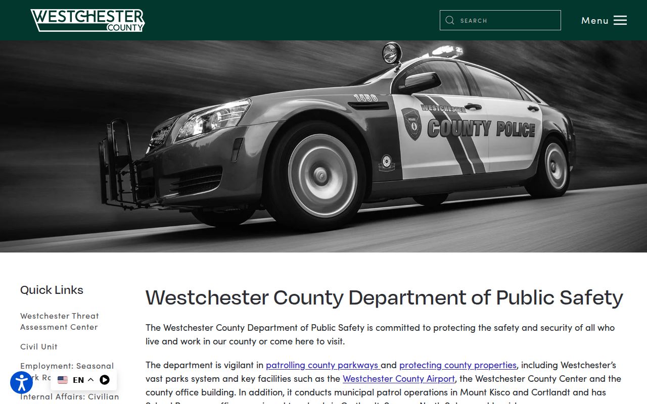 Westchester County arrest records at the County Police website
