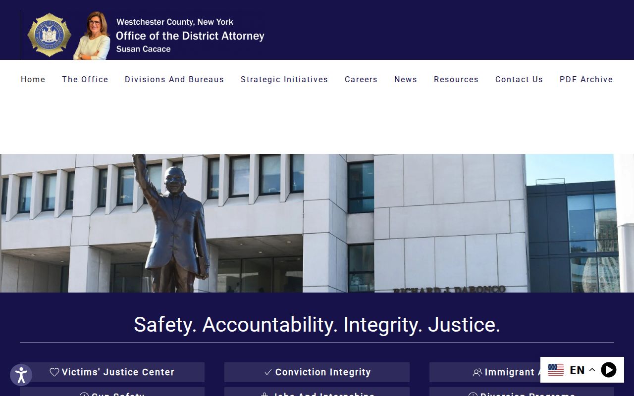 Westchester County criminal case District Attorney office homepage